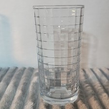 Vtg Pasabahce Block Square Optic Clear Juice Tumbler Glass MCM 8oz Replacement picture