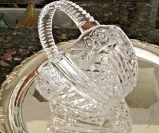 Leaded Crystal Wedding Basket w/Satin Rose Finish picture