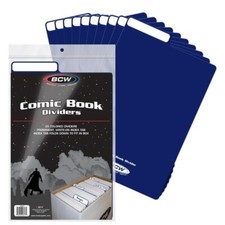 25 BCW Blue Comic Book Plastic Dividers With Folding Write On Tab  picture