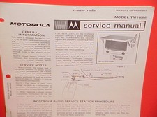 1969 MOTOROLA TRACTOR AM RADIO FACTORY SERVICE SHOP REPAIR MANUAL MODEL TM105M picture