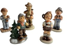 Lot of 5 Vintage Goebel Berta Hummel & Porcelain Figurines Bedtime Snow Flute picture