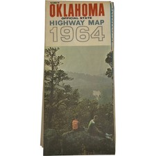 1964 Oklahoma Highway Map World's Fair Edition Vintage Collectible State Map picture