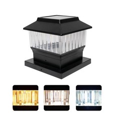 Single Solar Post Cap Light Outdoor, 50 Lumen 3-Color Adjustable (3000K/4000K... picture