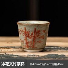 5.4CM Chinese Style Retro Tea Cup Tea Set Ceramic Relief Tea Cup Porcelain 40ml picture