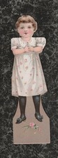 1894 Paper Doll Victorian Trade Card McLaughlins Coffee Girl in Black Stockings picture