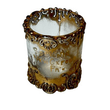 NEW OXFORD Pennsylvania PA Antique GOLD Depression Glass Souvenir TRINKET CUP picture