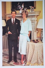 Oversized Postcard Prince Charles Princess Diana At Kensington Palace picture