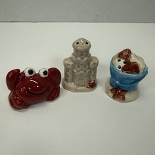 Beach Salt Pepper Shakers Crab Sandcastle Pail 2” picture