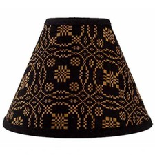 New Primitive Colonial MUSTARD BLACK LOVERS KNOT COVERLET LAMP SHADE Clip 12