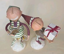 Robin Kelso Mistletoe Manor 2004 Boy Figurines Gingerbread Gift DEMDACO Lot 2 picture