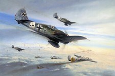 Ramraiders by Richard Taylor aviation art print autographed by WW2 Fw190 Pilots picture