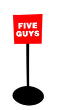 Miniature Five Guys Drive Thru Restaurant Sign - 5.5