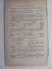 1875 Train Report CLEVELAND MOUNT VERNON & DELAWARE RAILROAD Hudson Clinton Ohio picture