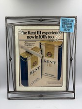 Vintage 1981 KENT III Cigarettes Advertising Sign With Vintage Frame Heavy picture