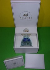 Anlunob The Only Eternal Rose Glass Blue Flower Angel Design Gold Trim Boxed New picture