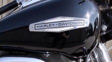 OE style Gas Tank EMBLEMS with SCREWS for 1966 - 1971 Harley Twin Models picture