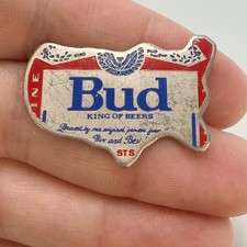 1992 Budweiser Bud King Of Beers USA Map Lapel Pin Brewery Advertising Vintage picture