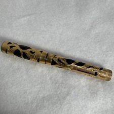 Vintage 1930s Sheaffer Fountain Pen Victorian Filigree Gold Overlay picture