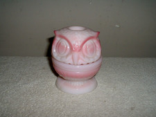 Vintage Fenton Rosalene Owl Fairy Light/Candlestick Holder MINT picture