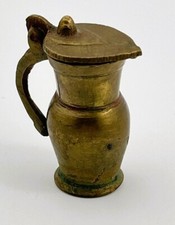 Vintage Miniature Solid Brass Pitcher Doll House Dollhouse Decor Primitive picture