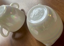 1960 MCM Federal Glass Moonglow Creamer Sugar Set with lid  picture