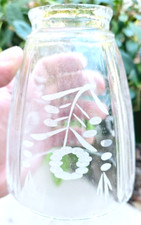 Clear Glass Lampshade Frosted Floral Pattern picture