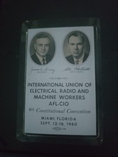 Vintage 1960 IUE AFL-CIO 9th Convention Lucite Paperweight - James B. Carey,... picture
