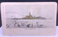 Vintage R.P.P.C. Photograph postcard 1906 Winter, Frankfort Michigan Franz Huld picture