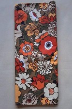 Vintage 1970s Floral Fabric 48 × 112 Inches Earthy Orange Brown Cream Olive  picture