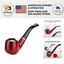 Vibrant Red Captain Pipe - Durable Resin Billiard Pipe for Enthusiasts picture