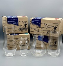 Set of 4 Pretentious Glass Company Hand Blown Clear Glasses NIB Beer Neat  picture