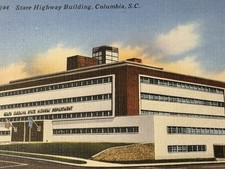 Vintage C-144 Columbia SC State Highway Department Building Linen Postcard picture
