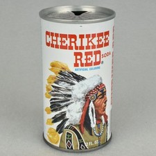 VTG 1970s Cotton Club Cherikee Red Soda Pop Can 12oz Steel Cleveland OH picture