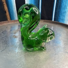 Joska Design Green Glass Germany Crystal Squirrel Paperweight 3.5”x3” picture