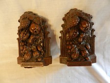 Syroco bookends fruit and flowers 6 1/2 x 4 1/2 very nice picture