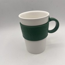 2008 Starbucks Green Silicone Rubber Designer Grip Handle Coffee Mug Cup 12 Oz picture