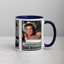 Colt Seavers The Unknown Stuntman Lee Majors 11oz Coffee Mug Dark Blue FAN picture