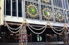 Orig 1972 Slide Pierre Cardin Storefront Athens Greece Christmas Lights B39 picture