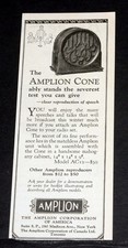 1927 OLD MAGAZINE PRINT AD, AMPLION REPRODUCERS, ATTACH CONES TO YOUR RADIO SET picture
