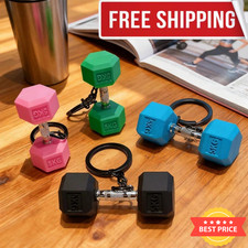 Mini Dumbbell Keychain Gym Fitness Keyring Barbell Weightlifting Sport Bag Charm picture