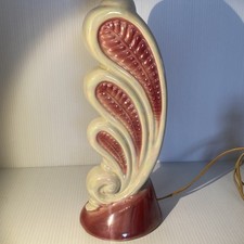 MCM Vintage Luster ware Ceramic Vanity Table Lamp Working picture