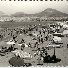 c1950s Las Palmas Gran Canaria RPPC Postcard Playa Las Canteras Beach Swim Spain picture