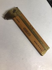 Vintage STANLEY No. 136 Carpenters Boxwood & Brass Caliper Rule picture
