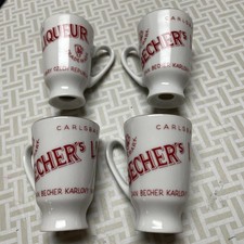 4 Vintage Becher's Liqueur Carlsbad Czechoslovakia Ceramic Shot Glasses picture