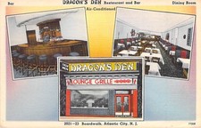 Dragon's Den Restaurant Bar Atlantic City NJ Linen Postcard Tichnor picture