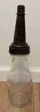 MINT Vintage 1926 Master Oil Bottle Spout w/ Cork Gasket &  Duraglas Jar picture
