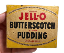 Vintage Antique Jell-O Jello Butterscotch Pudding Box 40s General Foods New York picture