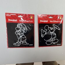 Disney Parks Mickey Mouse Goofy Vinyl Window Stickers Lot of 2 Sealed picture