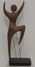 Vintage MCM Peter Pepper Products Leaping Person Wooden Sculpture PLEASE READ picture