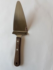 Vernco Pie Cake Server Stainless Serrated 11” Wood Handle Japan picture
